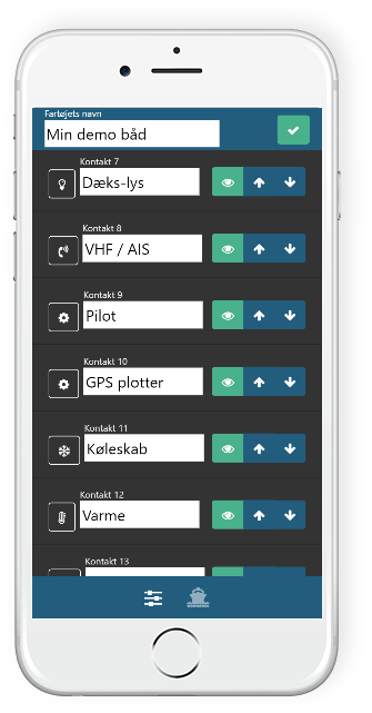 BoatControl App Redigering af knapper
