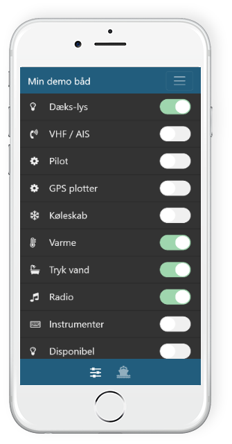 BoatControl App knapper